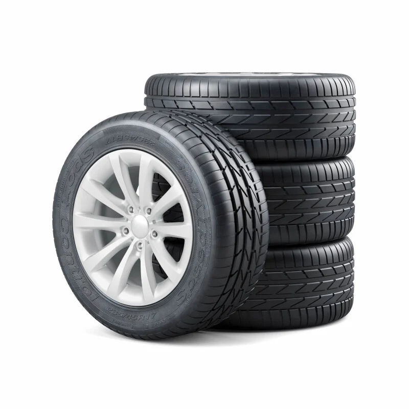 Close-up of a car tyre tread being inspected at Nine Tyres